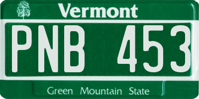 VT license plate PNB453