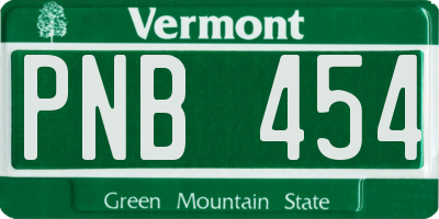 VT license plate PNB454