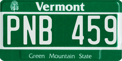 VT license plate PNB459