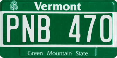 VT license plate PNB470