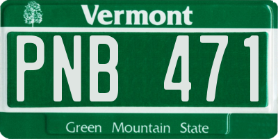 VT license plate PNB471