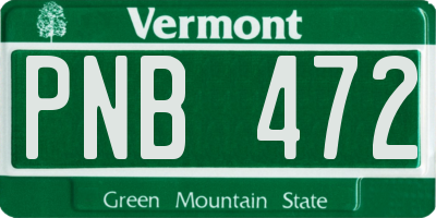 VT license plate PNB472