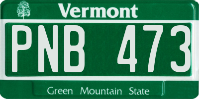 VT license plate PNB473