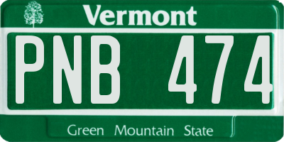 VT license plate PNB474
