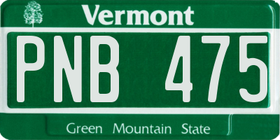 VT license plate PNB475