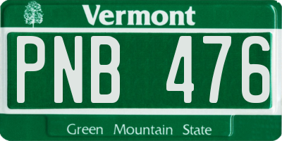 VT license plate PNB476