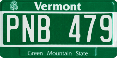 VT license plate PNB479