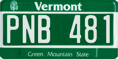 VT license plate PNB481