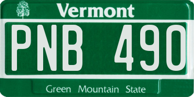 VT license plate PNB490