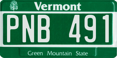 VT license plate PNB491