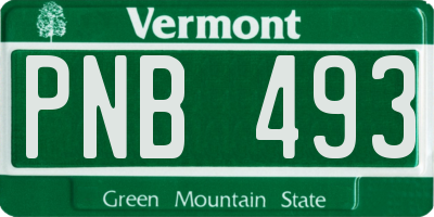 VT license plate PNB493