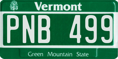 VT license plate PNB499