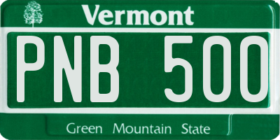 VT license plate PNB500