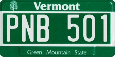 VT license plate PNB501
