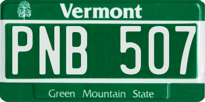 VT license plate PNB507