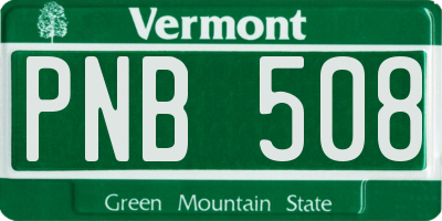 VT license plate PNB508