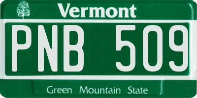 VT license plate PNB509