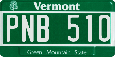 VT license plate PNB510