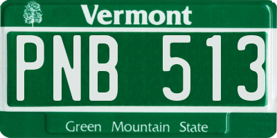 VT license plate PNB513