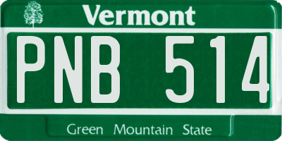 VT license plate PNB514