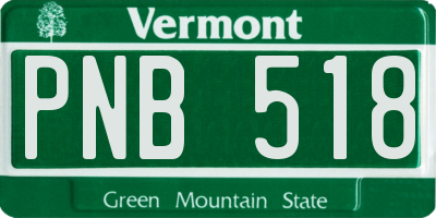 VT license plate PNB518