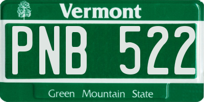 VT license plate PNB522