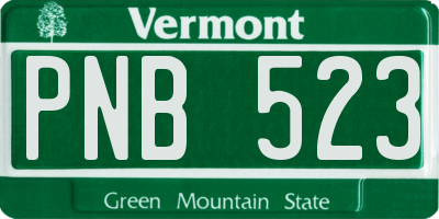 VT license plate PNB523