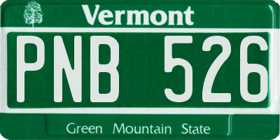 VT license plate PNB526
