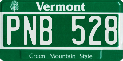 VT license plate PNB528
