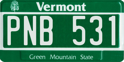 VT license plate PNB531