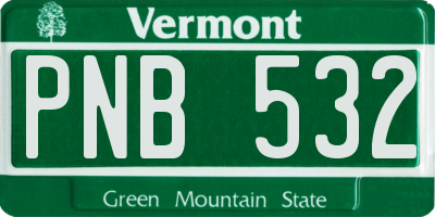 VT license plate PNB532