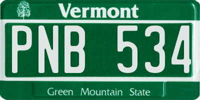 VT license plate PNB534