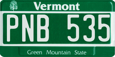 VT license plate PNB535
