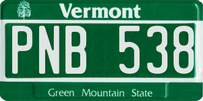 VT license plate PNB538