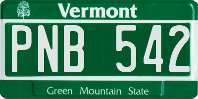 VT license plate PNB542