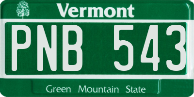 VT license plate PNB543