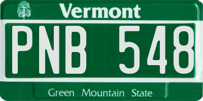 VT license plate PNB548
