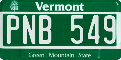 VT license plate PNB549
