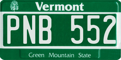 VT license plate PNB552