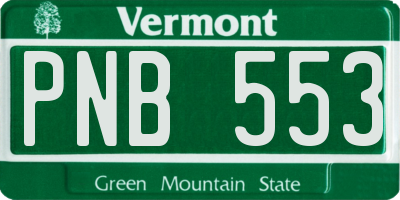 VT license plate PNB553