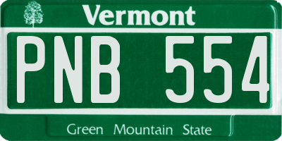 VT license plate PNB554