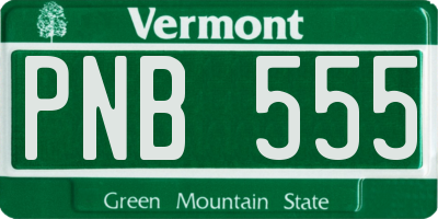 VT license plate PNB555