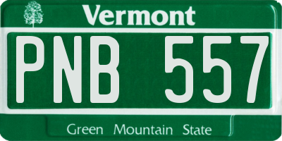 VT license plate PNB557