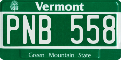 VT license plate PNB558