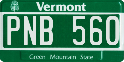 VT license plate PNB560