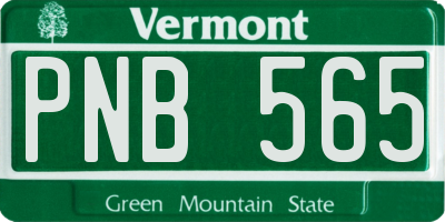 VT license plate PNB565