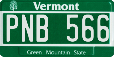 VT license plate PNB566