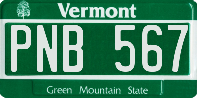 VT license plate PNB567