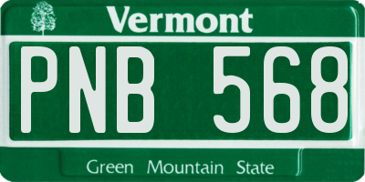 VT license plate PNB568
