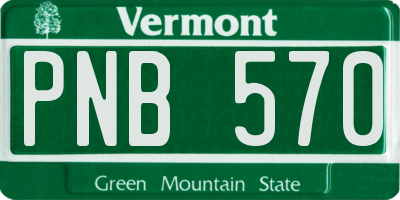 VT license plate PNB570